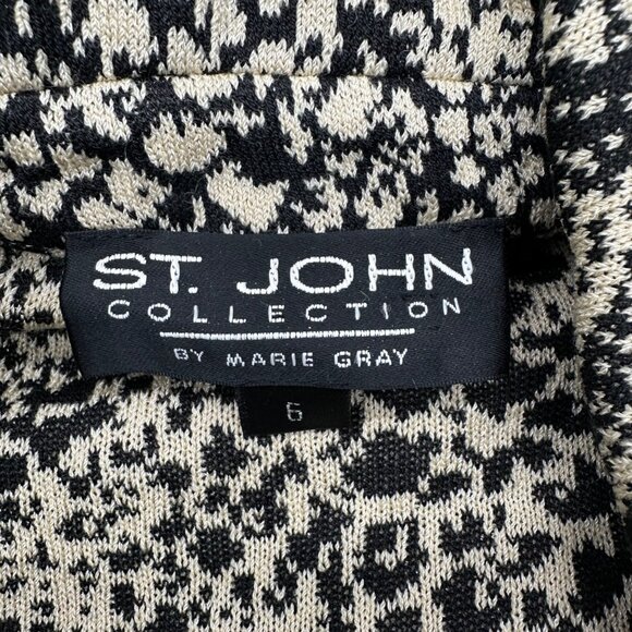 Vintage St John Collection Santana Knit Jacket Snakeskin Print Blazer Size 6 USA - Picture 4 of 12